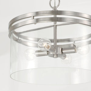 Capital Lighting 248741BN Fuller 4 Light Dual Mount Semi-Flush/Pendant Brushed Nickel