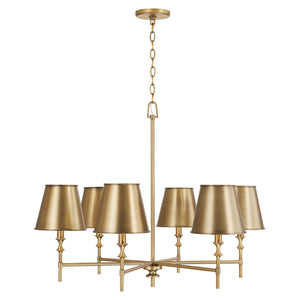 Capital Lighting 449761AD-707 Whitney 6 Light Chandelier Aged Brass