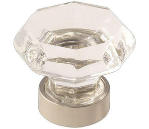 Amerock Cabinet Knob Clear/Polished Nickel 1-1/4 inch (3.2 cm) Diameter Traditional Classics 1 Pack Drawer Knob Cabinet Hardware