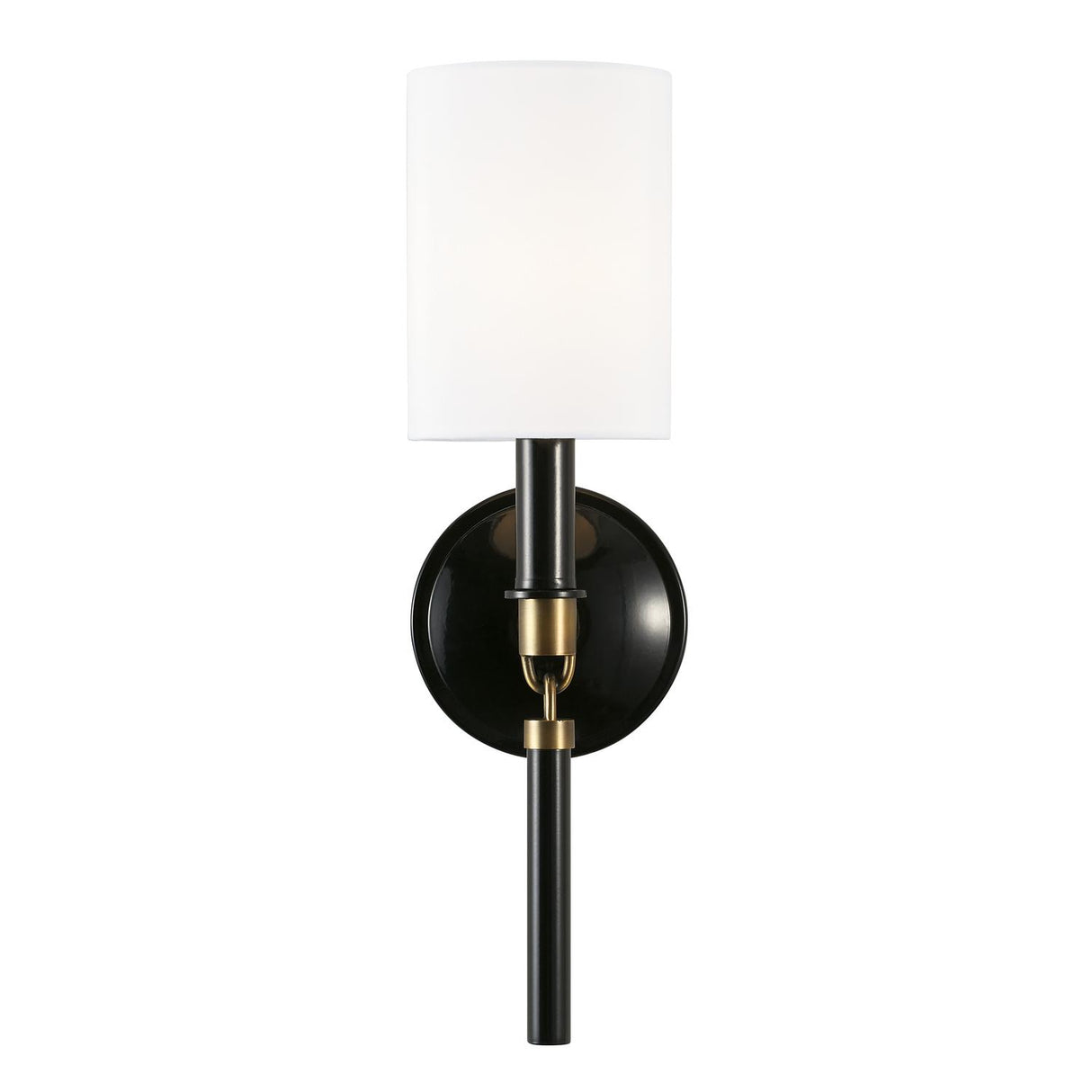 Capital Lighting 641911YA-700 Beckham 1 Light Sconce Glossy Black and Aged Brass