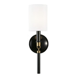 Capital Lighting 641911YA-700 Beckham 1 Light Sconce Glossy Black and Aged Brass