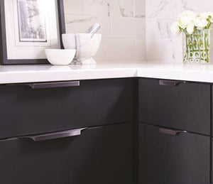 Amerock Cabinet Edge Pull Black Chrome 8-9/16 inch (217 mm) Center to Center Extent 1 Pack Drawer Pull Drawer Handle Cabinet Hardware