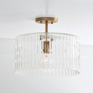 Capital Lighting 241311AD Emerson 1 Light Semi-Flush Aged Brass