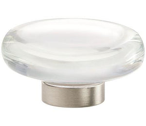 Amerock Cabinet Knob Clear/Satin Nickel 1-3/4 inch (44 mm) Diameter Glacio 1 Pack Drawer Knob Cabinet Hardware