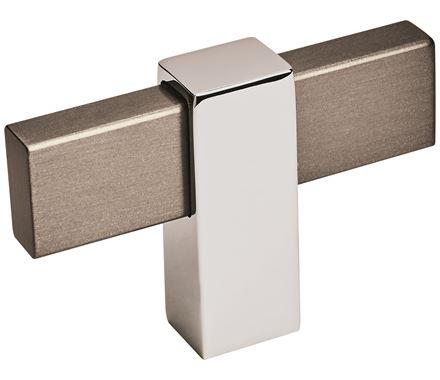 Amerock Cabinet Knob Black Brushed Nickel/Polished Chrome 2-3/8 inch (60 mm) Length Mulino 1 Pack Drawer Knob Cabinet Hardware