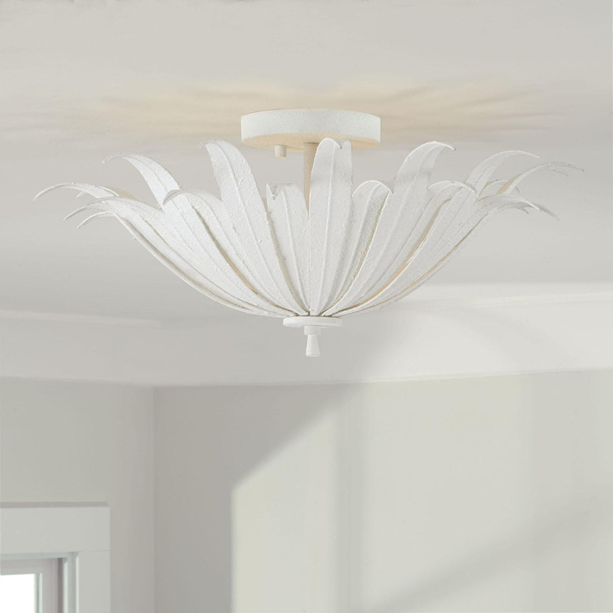 Capital Lighting 249531XW Eden 3 Light Dual Mount Semi-Flush/Pendant Textured White