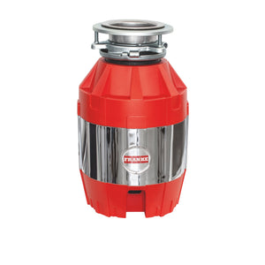 FRANKE FWDJ50 1/2 Horse Power Quiet Continuous Feed Waste Disposer Torque Master 2600 RPM Jam-Resistant DC Motor in Red/Chrome