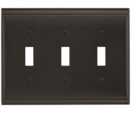 Amerock Wall Plate Black Bronze 3 Toggle Switch Plate Cover Candler 1 Pack Light Switch Cover