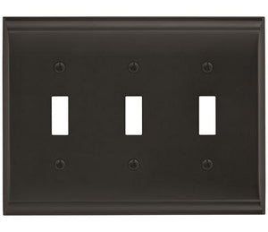 Amerock Wall Plate Black Bronze 3 Toggle Switch Plate Cover Candler 1 Pack Light Switch Cover