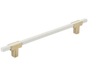 Amerock Cabinet Pull Brushed Gold/White 7-9/16 inch (192 mm) Center to Center Urbanite 1 Pack Drawer Pull Drawer Handle Cabinet Hardware