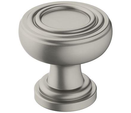 Amerock Cabinet Knob Satin Nickel 1-1/8 inch (29 mm) Diameter Ville 1 Pack Drawer Knob Cabinet Hardware