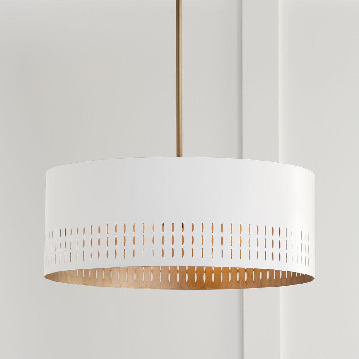 Capital Lighting 350233AW Dash 3 Light Pendant Aged Brass and White