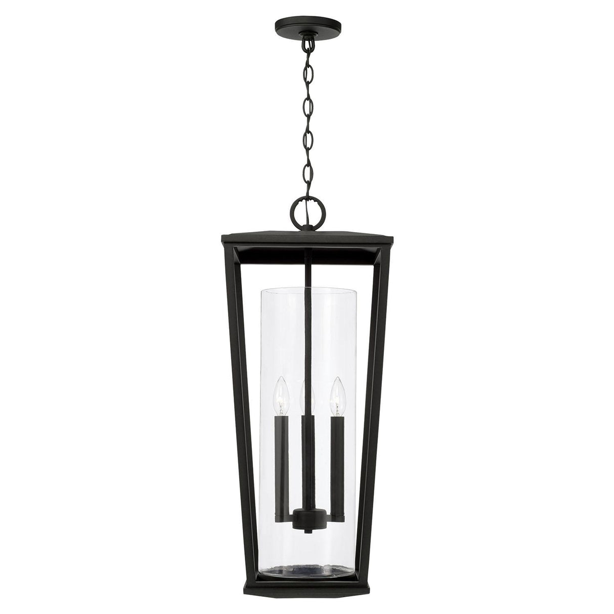 Capital Lighting 948132BK Elliott 3 Light Outdoor Hanging Lantern Black