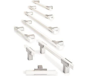Amerock Cabinet Pull Polished Chrome/White 3-3/4 inch (96 mm) Center to Center Urbanite 1 Pack Drawer Pull Drawer Handle Cabinet Hardware