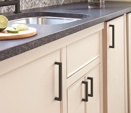 Amerock Cabinet Pull Matte Black 3-3/4 inch (96 mm) Center-to-Center Monument 1 Pack Drawer Pull Drawer Handle Cabinet Hardware