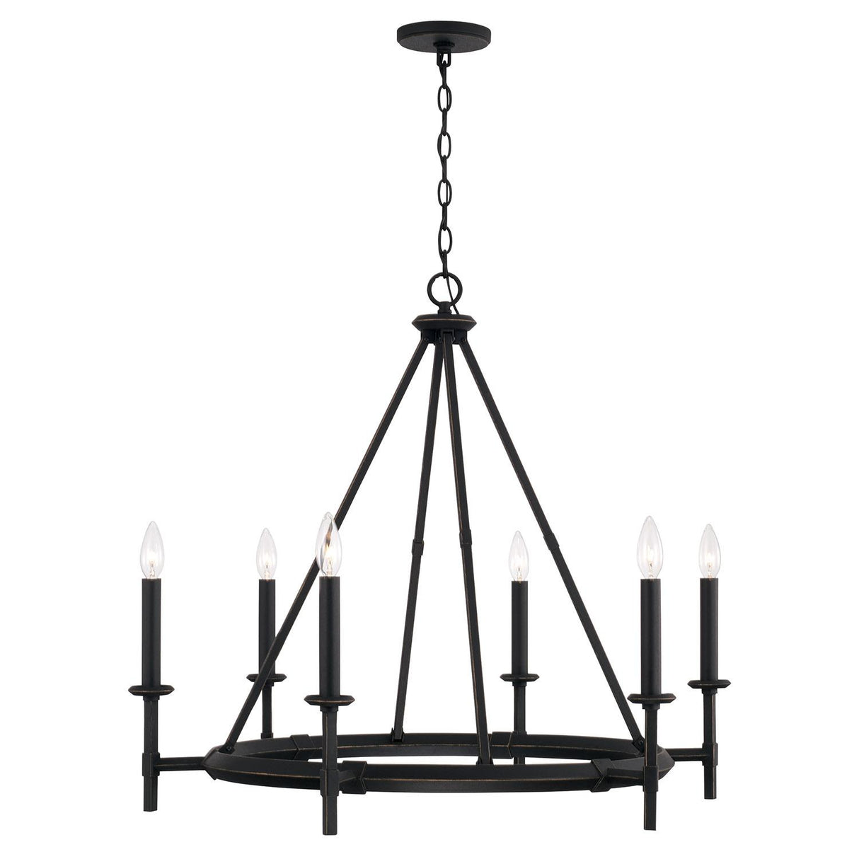 Capital Lighting 445261IH Ogden 6 Light Chandelier Brushed Black Iron