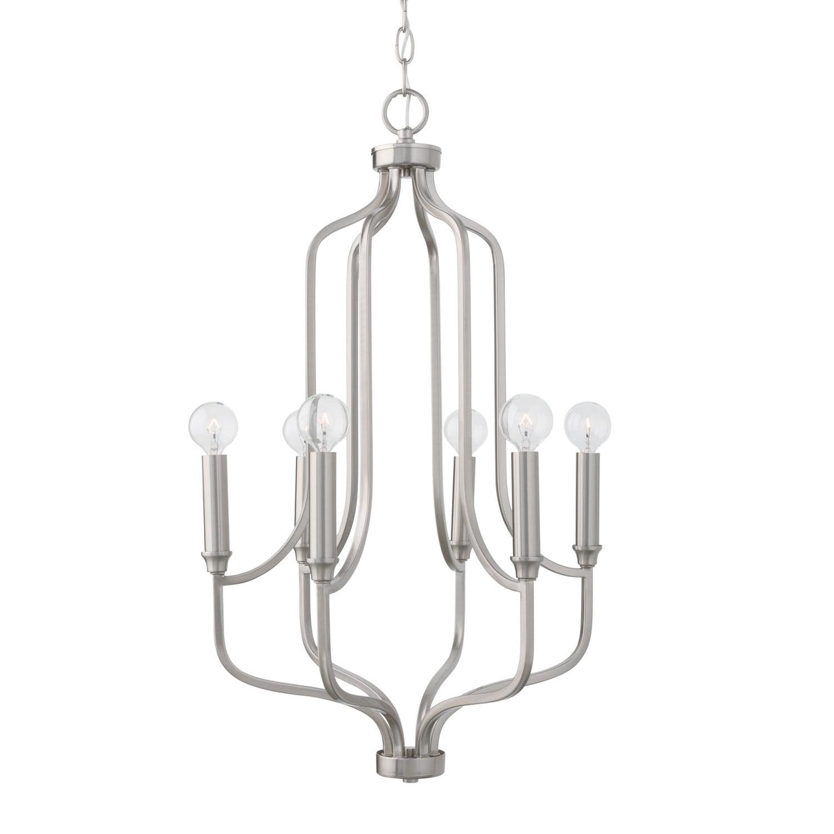 Capital Lighting 439261BN Reeves 6 Light Chandelier Brushed Nickel