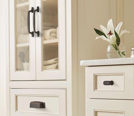 Amerock Cabinet Pull Dark Oiled Bronze 5-1/16 inch (128 mm) Center to Center Highland Ridge 1 Pack Drawer Pull Drawer Handle Cabinet Hardware