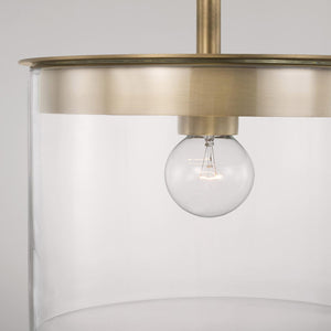Capital Lighting 246812AD Mason 1 Light Semi-Flush Aged Brass