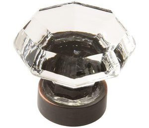 Amerock Cabinet Knob Clear/Oil-Rubbed Bronze 1-5/16 inch (33 mm) Diameter Traditional Classics 1 Pack Drawer Knob Cabinet Hardware