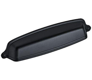 Amerock Cabinet Cup Pull Matte Black 5-1/16 inch (128 mm) Center-to-Center Stature 1 Pack Drawer Pull Drawer Handle Cabinet Hardware