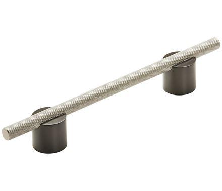 Amerock Cabinet Pull Matte Black/Silver Champagne 5-1/16 inch (128 mm) Center to Center Transcendent 1 Pack Drawer Pull Drawer Handle Cabinet Hardware