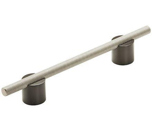 Amerock Cabinet Pull Matte Black/Silver Champagne 5-1/16 inch (128 mm) Center to Center Transcendent 1 Pack Drawer Pull Drawer Handle Cabinet Hardware