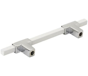 Amerock Cabinet Pull Polished Chrome/White 3-3/4 inch (96 mm) Center to Center Urbanite 1 Pack Drawer Pull Drawer Handle Cabinet Hardware