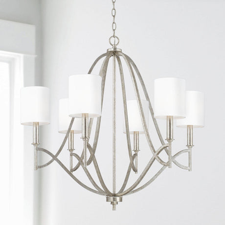 Capital Lighting 442361AS-701 Sylvia 6 Light Chandelier Antique Silver