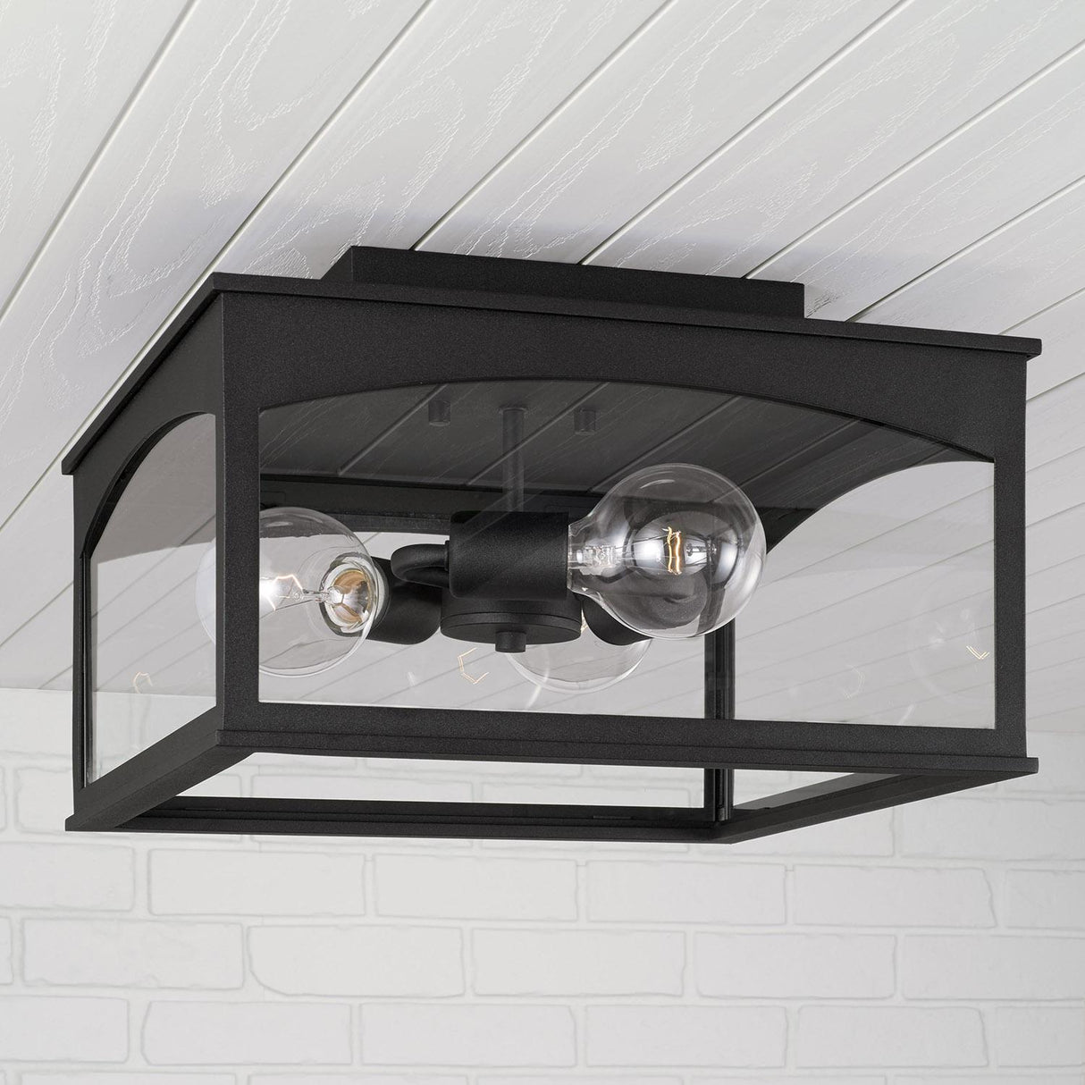 Capital Lighting 946731BK Burton 3 Light Outdoor Flush Black