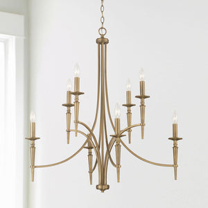 Capital Lighting 442681AD-701 Abbie 8 Light Chandelier Aged Brass