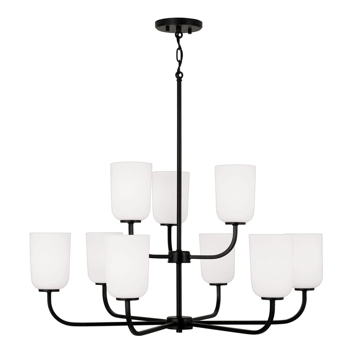 Capital Lighting 448891MB-542 Lawson 9 Light Chandelier Matte Black