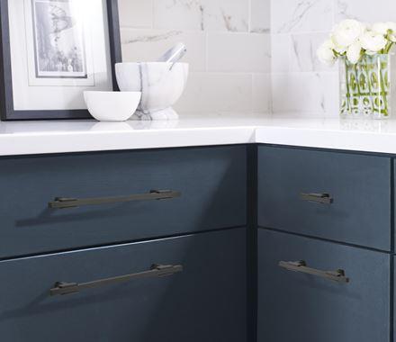 Amerock Cabinet Pull Matte Black/Matte Black 7-9/16 inch (192 mm) Center to Center Urbanite 1 Pack Drawer Pull Drawer Handle Cabinet Hardware