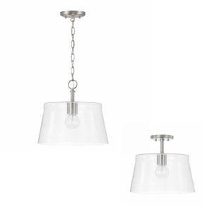 Capital Lighting 246911BN Baker 1 Light Pendant Brushed Nickel