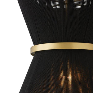 Capital Lighting 341211KP Cecilia 1 Light Pendant Black Rope and Patinaed Brass