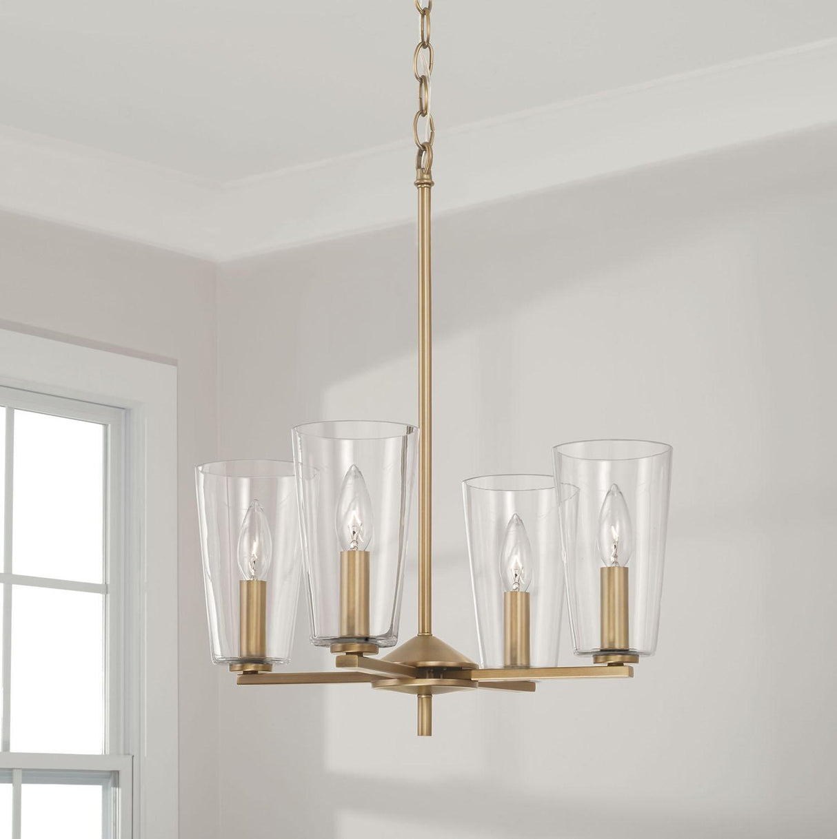 Capital Lighting 348641AD-538 Portman 4 Light Pendant Aged Brass