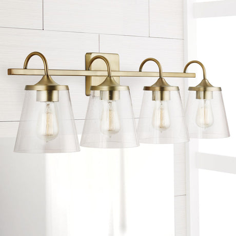 Capital Lighting 139142AD-496 Jayne 4 Light Vanity Aged Brass