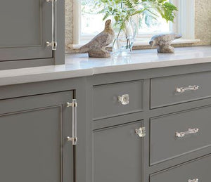 Amerock Cabinet Pull Clear/Polished Nickel 5-1/16 inch (128 mm) Center to Center Glacio 1 Pack Drawer Pull Drawer Handle Cabinet Hardware