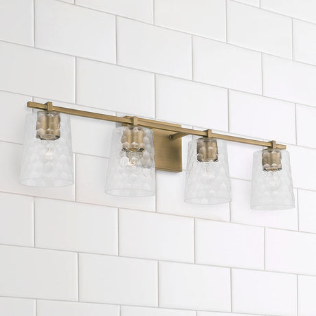 Capital Lighting 143541AD-517 Burke 4 Light Vanity Aged Brass