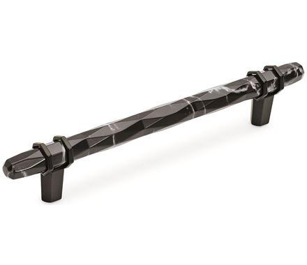 Amerock BP36650MBKBBR Carrione Cabinet Pull, 6-5/16 in (160 mm) Center-to-Center, Marble Black/Black Bronze