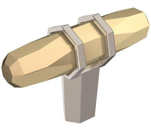 Amerock Cabinet Knob Golden Champagne/Polished Chrome 2-1/2 inch (64 mm) Length London 1 Pack Drawer Knob Cabinet Hardware
