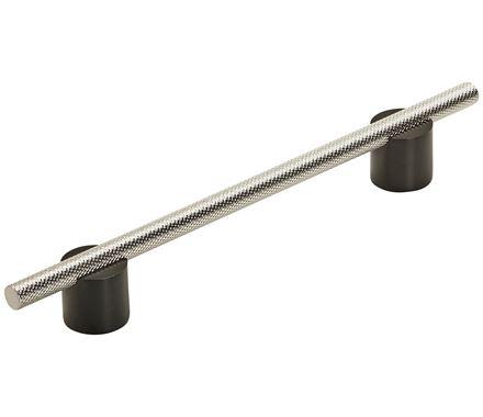 Amerock Cabinet Pull Matte Black/Polished Nickel 6-5/16 inch (160 mm) Center to Center Transcendent 1 Pack Drawer Pull Drawer Handle Cabinet Hardware