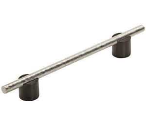 Amerock Cabinet Pull Matte Black/Polished Nickel 6-5/16 inch (160 mm) Center to Center Transcendent 1 Pack Drawer Pull Drawer Handle Cabinet Hardware