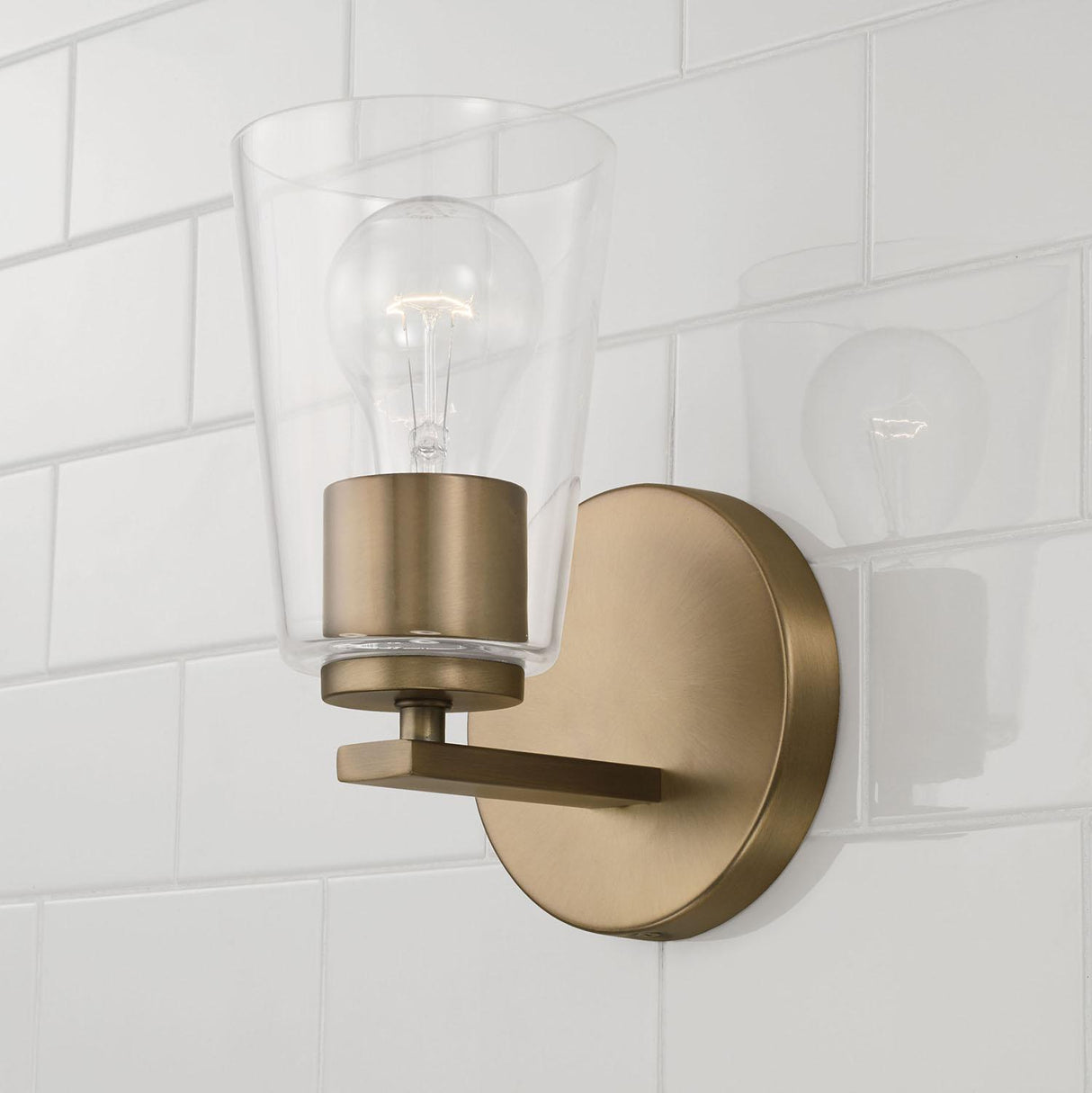 Capital Lighting 648611AD-537 Portman 1 Light Sconce Aged Brass