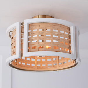 Capital Lighting 244341WM Lola 4 Light Semi-Flush Flat White and Matte Brass