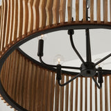 Capital Lighting 344664WK Archer 6 Light Pendant Light Wood and Matte Black