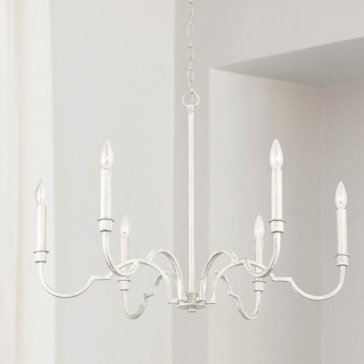 Capital Lighting 438561WW Demi 6 Light Chandelier Winter White