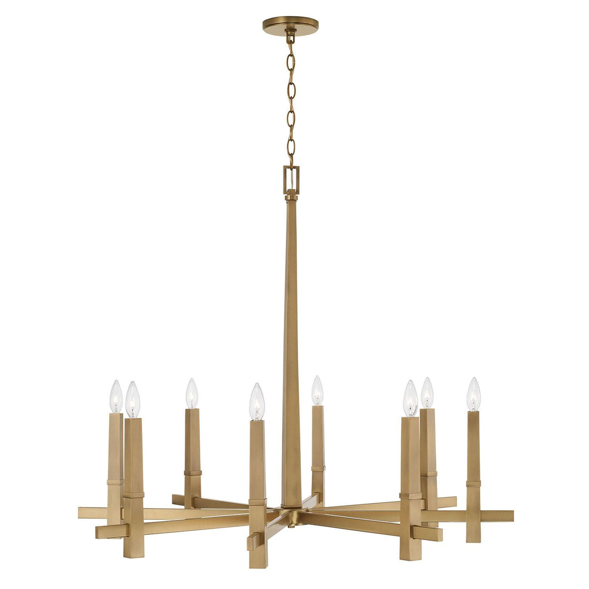 Capital Lighting 449681AD Blake 8 Light Chandelier Aged Brass