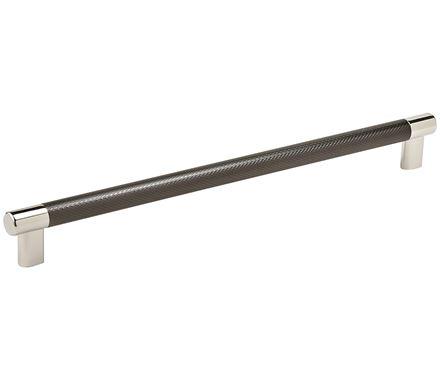 Amerock Cabinet Pull Polished Nickel/Gunmetal 12-5/8 inch (320 mm) Center to Center Esquire 1 Pack Drawer Pull Drawer Handle Cabinet Hardware