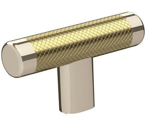 Amerock Cabinet Knob Polished Nickel/Golden Champagne 2-5/8 inch (67 mm) Length Esquire 1 Pack Drawer Knob Cabinet Hardware
